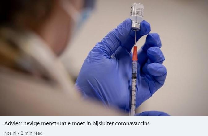 Menstruatiestoornissen door COVID-19 en vaccins